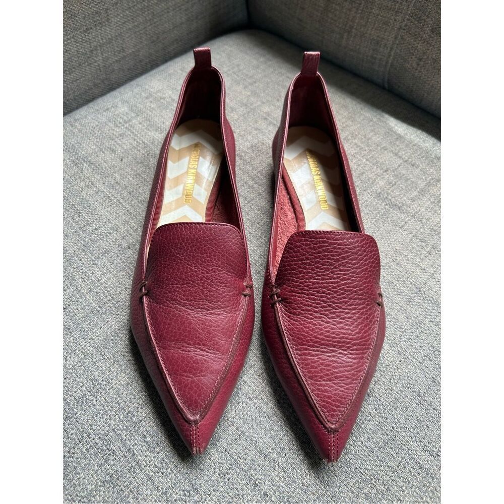 NICHOLAS KIRKWOOD Textured Leather Point-toe Flats